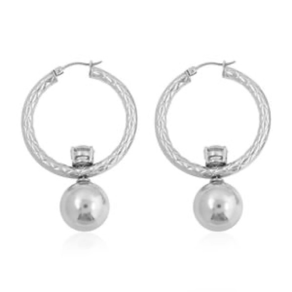 Multi Wear Simulated Diamond Hoop&Front Back Stud